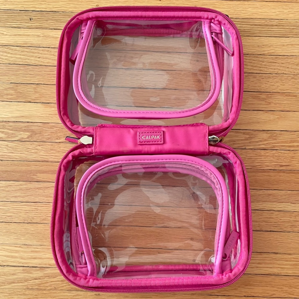 Calpak Clear Cosmetic Bag, Small, Dragon Fruit